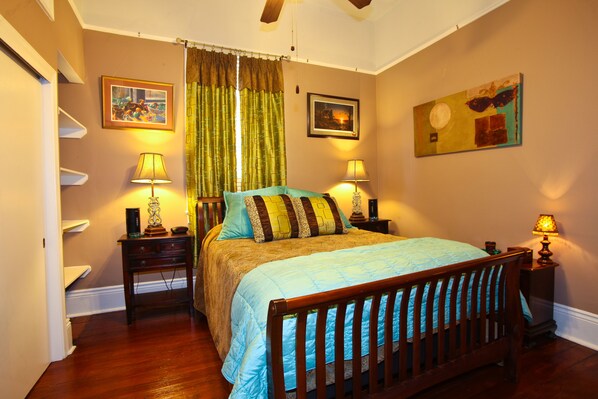 Spacious and nicely furnished private bedroom with ample closet & storage space.