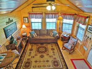 Large living area with sleeper sofa for extra guests