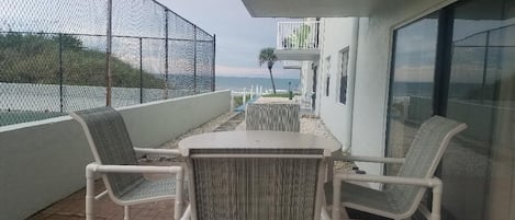 Listen to the waves crashing from our patio