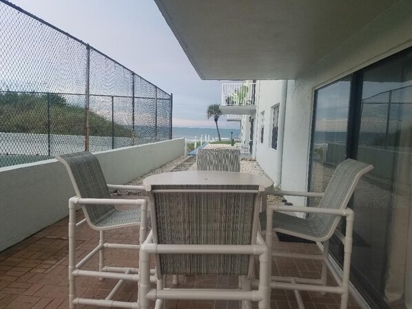 Listen to the waves crashing from our patio