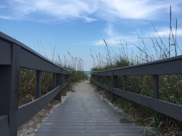 Walkway to the beach just a few steps from the condo 