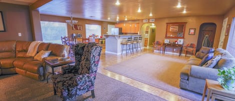 Spacious & open living room with natural light.