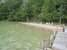 Private beach and dock.  Sandy bottom, great for swimming.