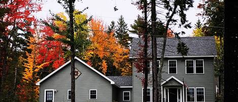 Our home surrounded by the glorious fall colors of MDI