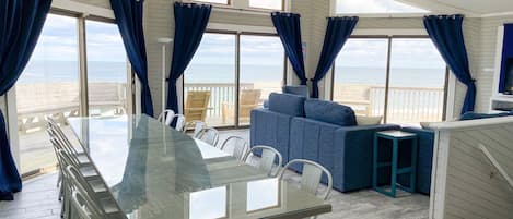 Beautiful Views. Ye Scurvy Sea Dog located in Nags Head. Dining and Living Area. Panoramic ocean views.