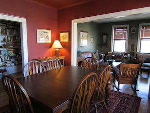 Dining room with table that seats 6-8