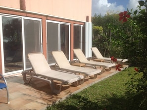 Grab some sunshine on the front patio--private with a view!