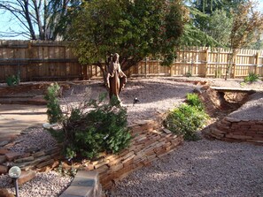 Spiritual desert theme back yard, North East view.