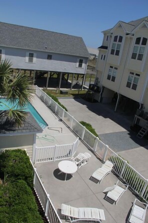 View of the pool area from the deck