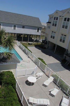 View of the pool area from the deck