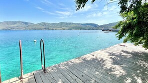 Swim ladder, perfect for taking a cool refreshing dip in the beautiful waters of Lake Chelan makes it easy to get in and out of the water