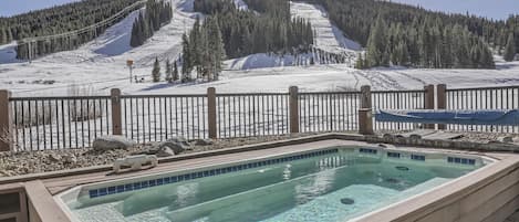 Hot Tub with great slope views, we're ski-on, ski-off!