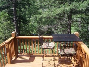 sun deck overlooking the creek