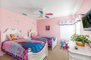 Our Frozen princess-themed bedroom is perfect for all fans of warm hugs!