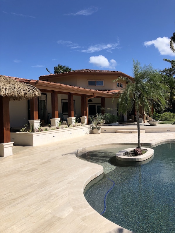 Newly Renovated Travertine Pool Deck and Terrace