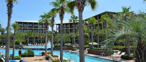 Our condo is the building on the right. We look over this magnificent pool!