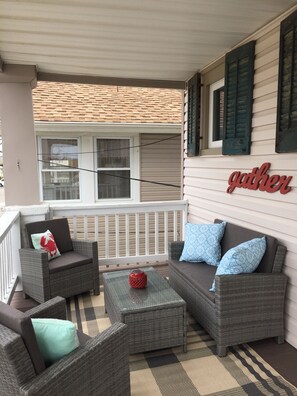 The front porch provides the perfect place to relax and gather.