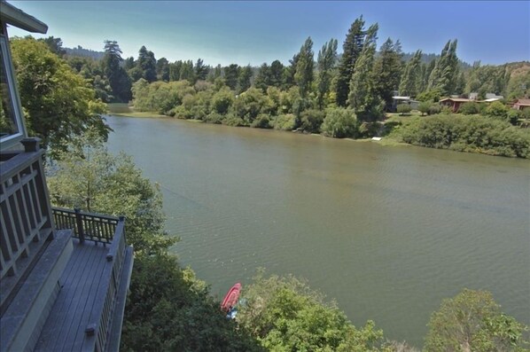 Right on the beautiful Russian River, watch the sunset every night.