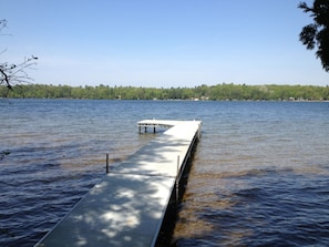 Bass Lake Pier and Very Gradual Depth Change with Hard Sand Bottom