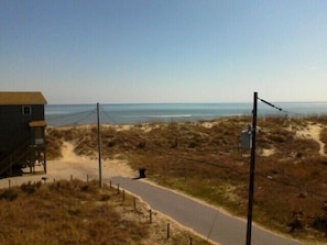 View from Deck shows walk 50yd walk to beach & fantastic oceanview.