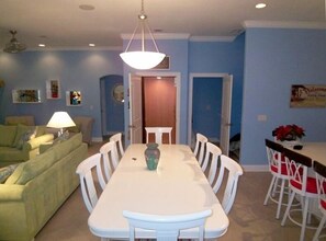 Dinning Room Area with seating for 10 and elevator
