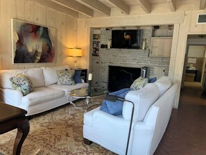 Living room with large screen TV