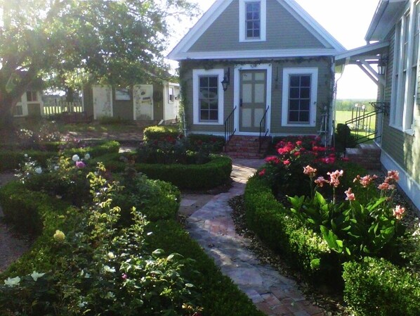 Charming country guesthouse with beautiful views and gardens.