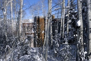 View of outside at winter. 