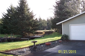 Lake inlet and dock. Intake area for cranberry 
pumps. Garage is not for renters