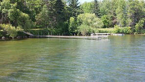 Great dock with two boat lifts