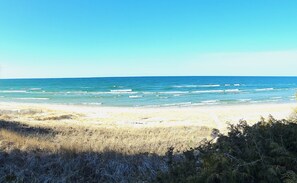 View of Lake Michigan from deck.