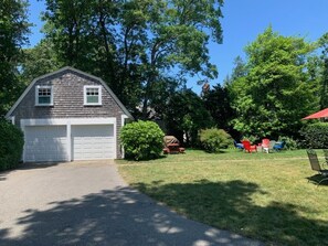 Garage, backyard.