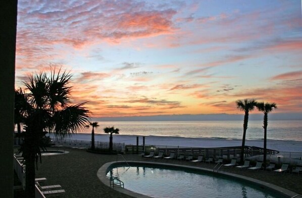 Sunrise view from our balcony. 