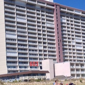 Building: That is where we are in the Carousel Building AS seen from the beach