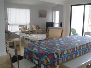 View of living room and dining room