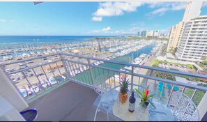  Guest bedroom balcony with yacht harbor view