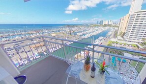  Guest bedroom balcony with yacht harbor view