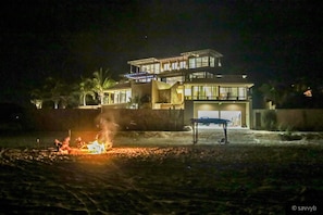 View of the Casa from Ocean at Night