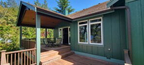 Back decks, covered and sunny areas