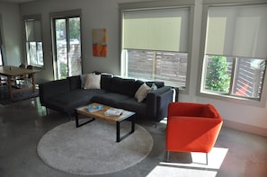 Roomy and bright living area for the whole group to hang.