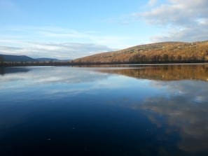 Beautiful Canandaigua Lake, south view. The Village of Naples is in the valley.