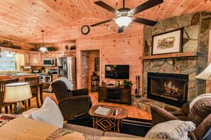 Living room with cable TV and wifi