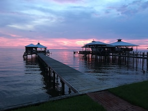 Sunset at Pt. Clear. Boat lift not included.