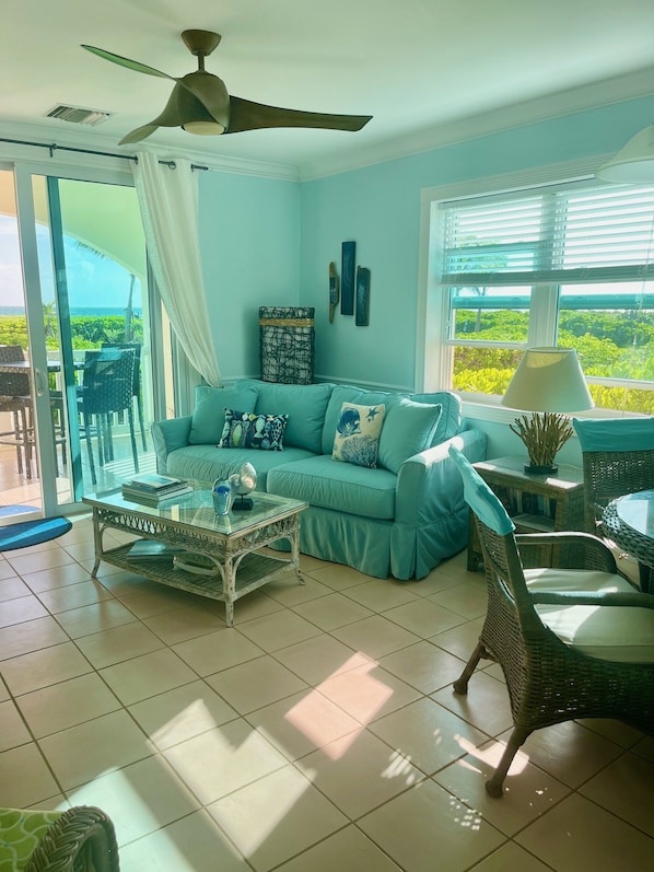 Living room and patio