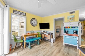 Family Room with Coffee Bar