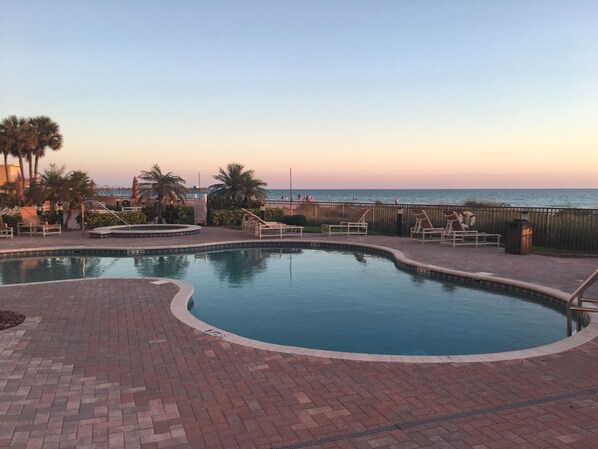 Beachside pool, 2 spas, bbq deck, and your private storage cabana