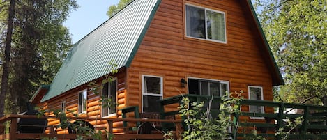 Enjoy views of Mt Denali from the living room. Big deck with grill and seating. 