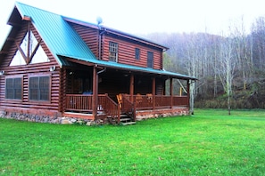 Enjoy the solitude of the back porch while the children play in the back yard.