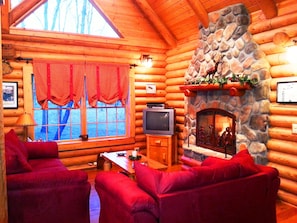 Cozy up to the fire in the evenings.
