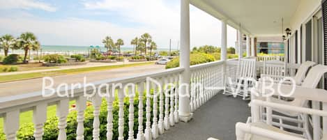 Balcony seating (barstool and swing)